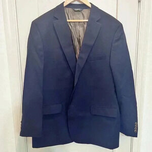 Joseph & Feiss Gold 48L Navy Blue Blazer 100% wool multiple pockets